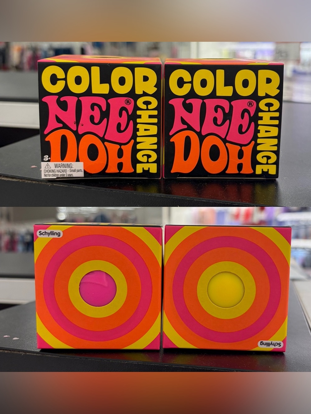 NeeDoh Color Change Fidget Toy - Pink & Yellow